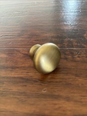 Set of 5 Brushed Brass Cabinet Knob - Classic Round Pull